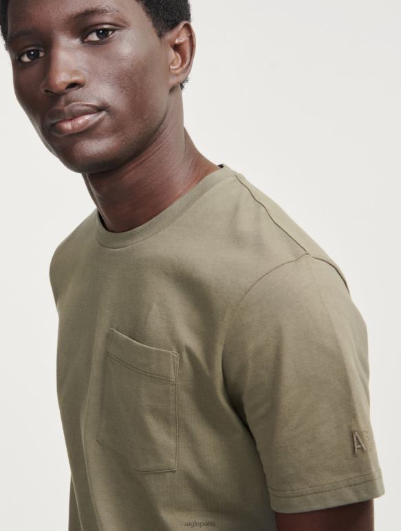 Hommes taillis Aigle t-shirt ras de cou à poche en jersey vêtements 2F48687