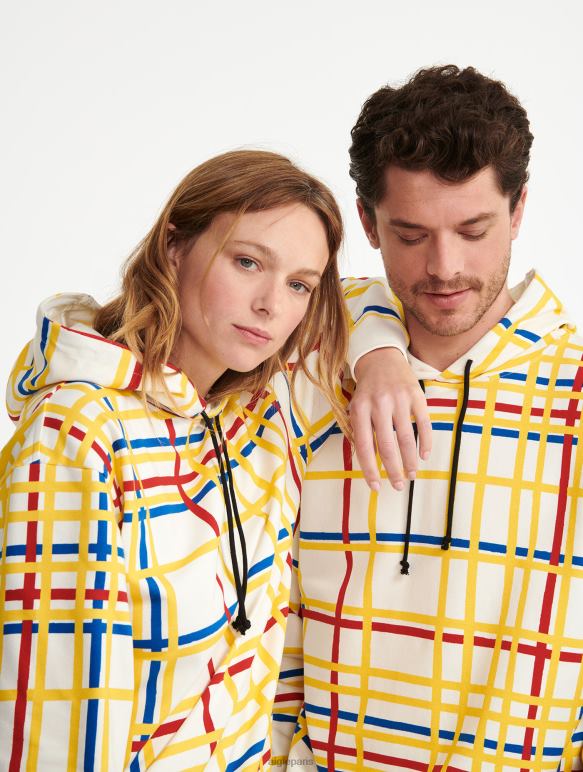 Hommes Mondrian Aigle x Centre Pompidou sweat à capuche brossé vêtements 2F486144