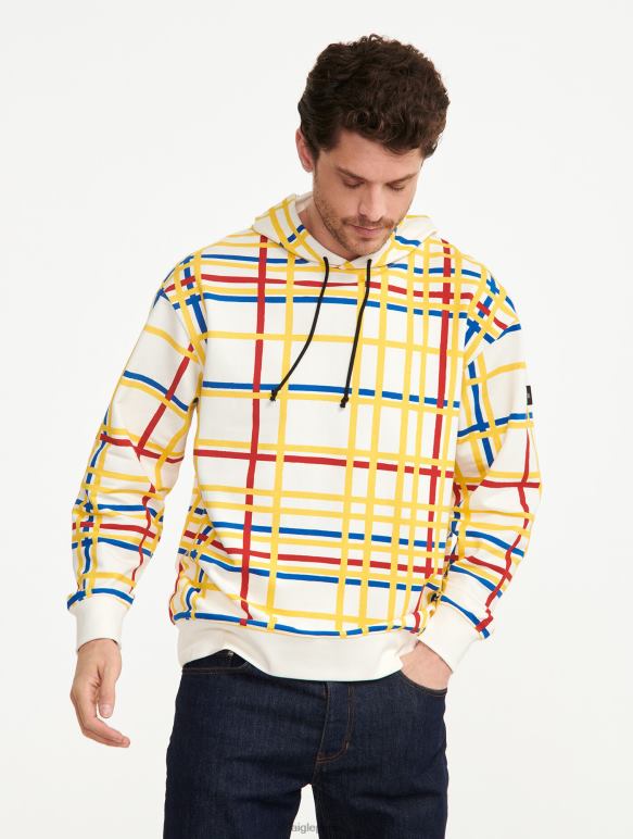 Hommes Mondrian Aigle x Centre Pompidou sweat à capuche brossé vêtements 2F486144