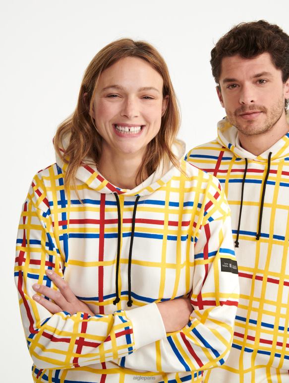 Hommes Mondrian Aigle x Centre Pompidou sweat à capuche brossé vêtements 2F486144