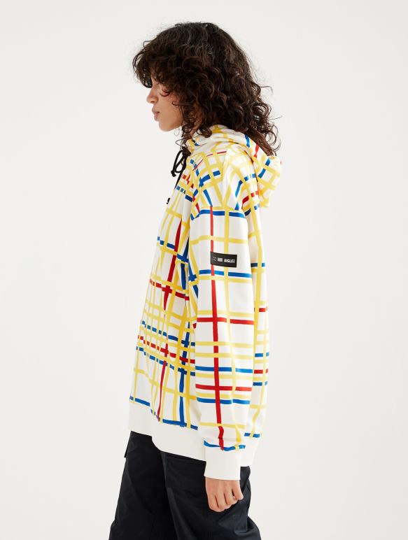Hommes Mondrian Aigle x Centre Pompidou sweat à capuche brossé vêtements 2F486144