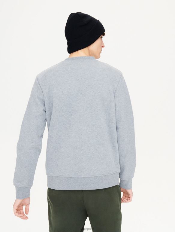 Hommes gris chiné Aigle sweat-shirt ras du cou imprimé brossé vêtements 2F48678