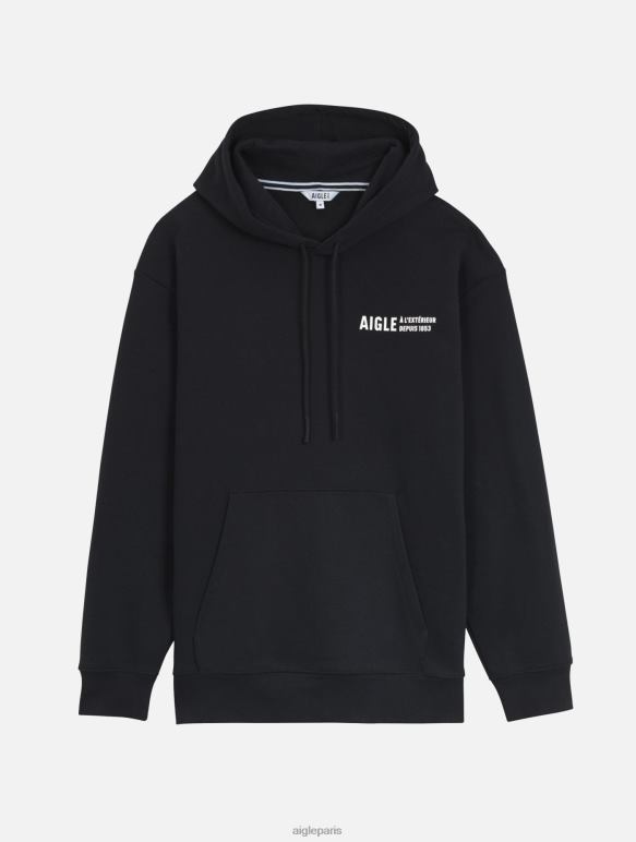 Hommes noir Aigle sweat à capuche imprimé vêtements 2F48638