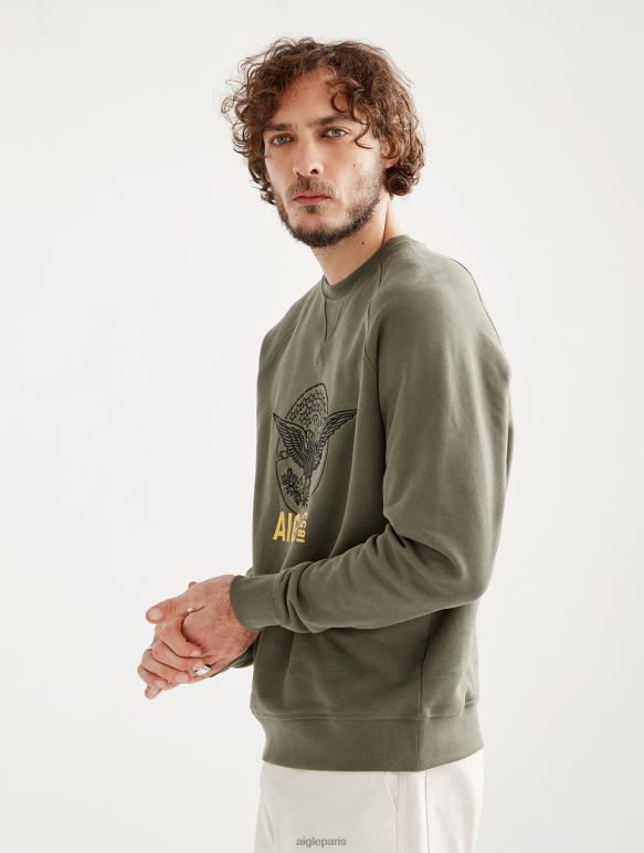 Hommes taillis Aigle sweat-shirt à col rond brodé vêtements 2F48680