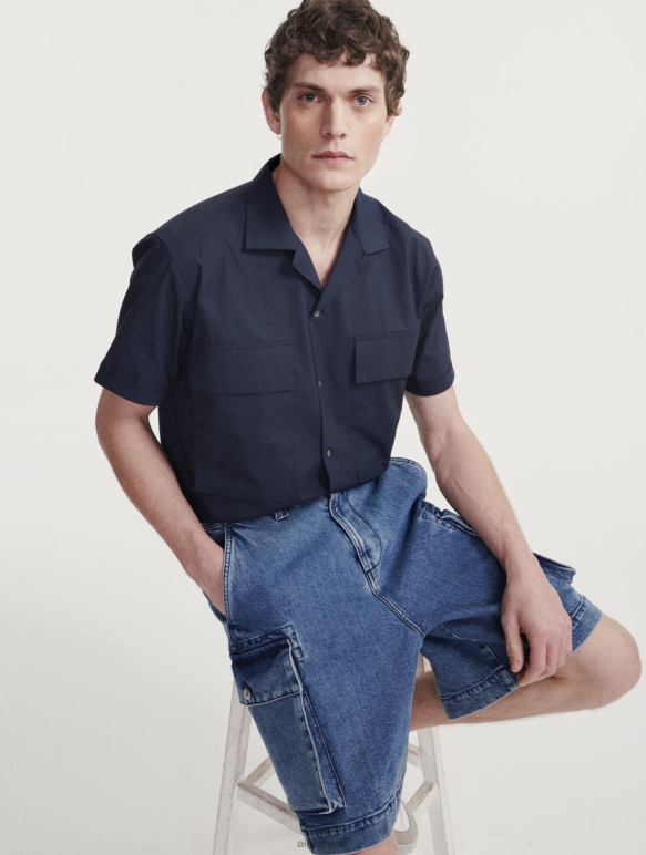 Hommes denim légèrement décoloré Aigle short en jean vêtements 2F486128