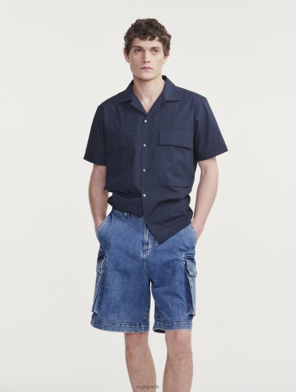 Hommes denim légèrement décoloré Aigle short en jean vêtements 2F486128