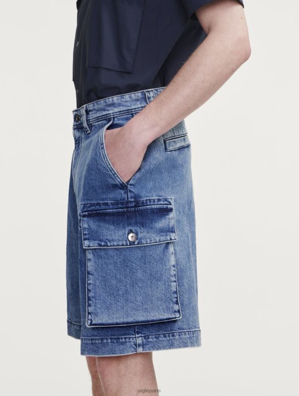 Hommes denim légèrement décoloré Aigle short en jean vêtements 2F486128
