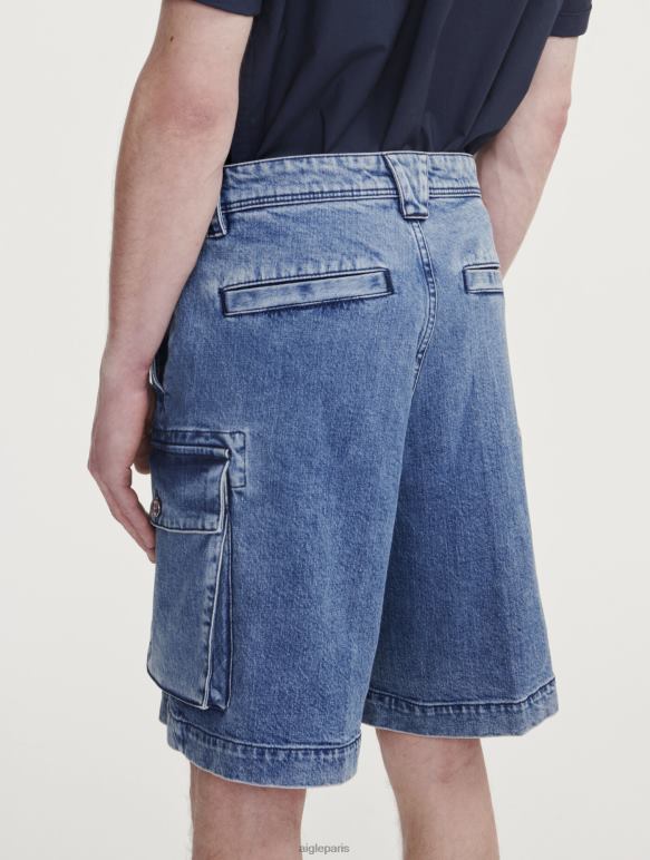 Hommes denim légèrement décoloré Aigle short en jean vêtements 2F486128